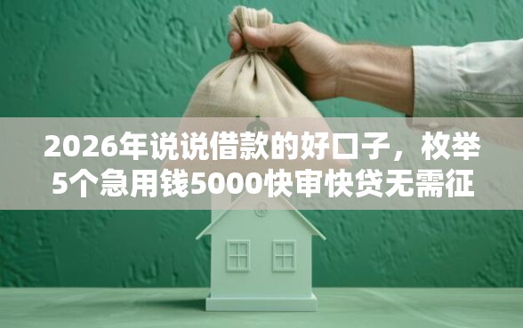 2026年说说借款的好口子，枚举5个急用钱5000快审快贷无需征信口子