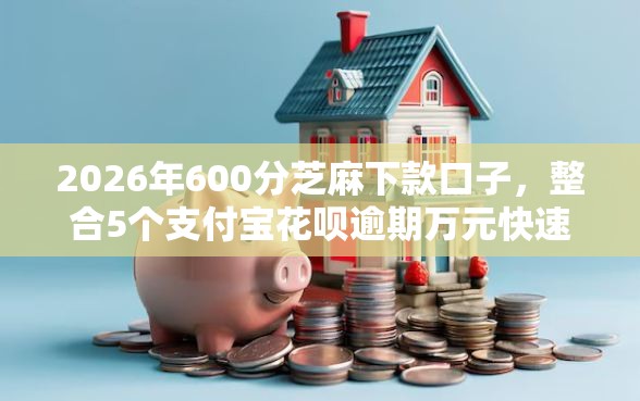 2026年600分芝麻下款口子，整合5个支付宝花呗逾期万元快速贷款平台