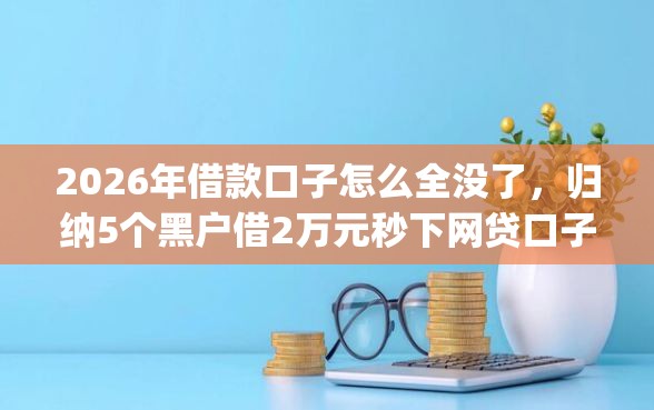 2026年借款口子怎么全没了，归纳5个黑户借2万元秒下网贷口子app