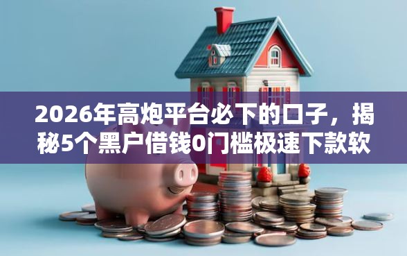 2026年高炮平台必下的口子，揭秘5个黑户借钱0门槛极速下款软件