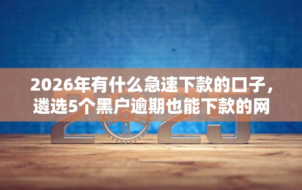 2026年有什么急速下款的口子，遴选5个黑户逾期也能下款的网贷