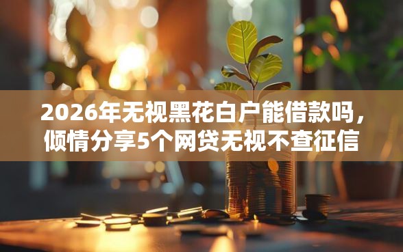 2026年无视黑花白户能借款吗，倾情分享5个网贷无视不查征信软件