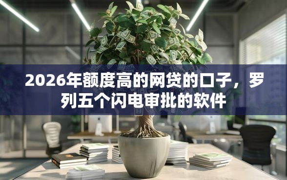 2026年额度高的网贷的口子，罗列五个闪电审批的软件