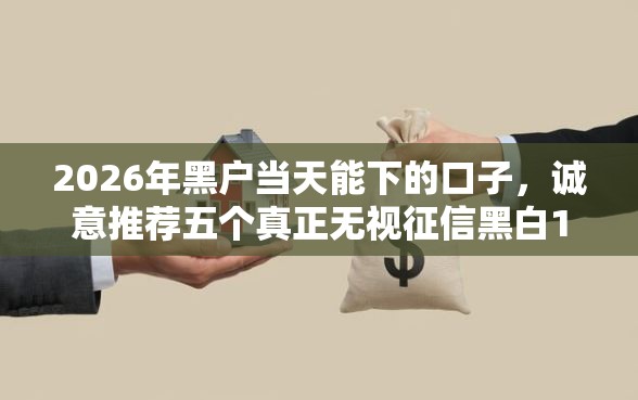 2026年黑户当天能下的口子，诚意推荐五个真正无视征信黑白100%秒下网贷