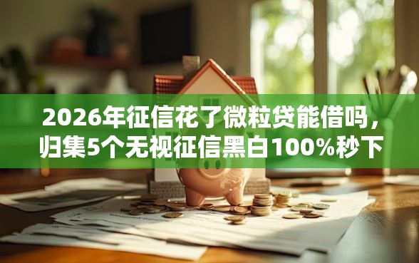2026年征信花了微粒贷能借吗,归集5个无视征信黑白100%秒下软件 2026年征信花了微粒贷能借吗,归集5个无视征信黑白100%秒下软件
