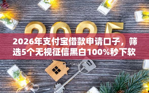 2026年支付宝借款申请口子，筛选5个无视征信黑白100%秒下软件