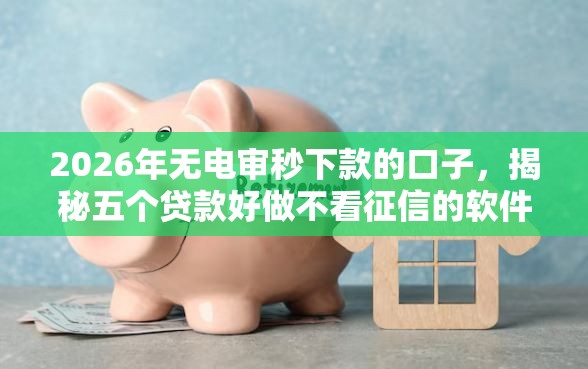 2026年无电审秒下款的口子，揭秘五个贷款好做不看征信的软件