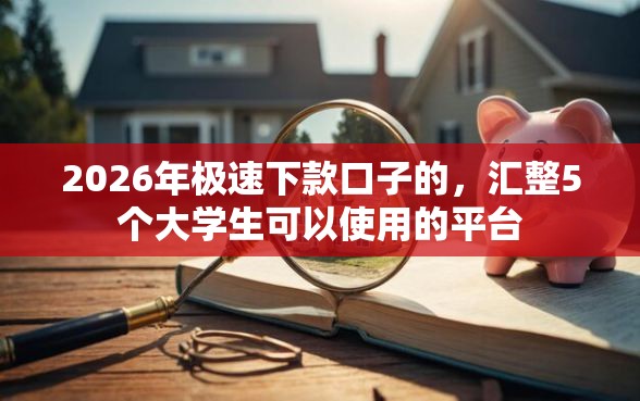 2026年极速下款口子的，汇整5个大学生可以使用的平台