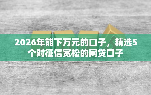 2026年能下万元的口子，精选5个对征信宽松的网贷口子