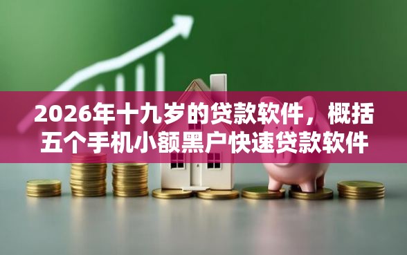 2026年十九岁的贷款软件，概括五个手机小额黑户快速贷款软件
