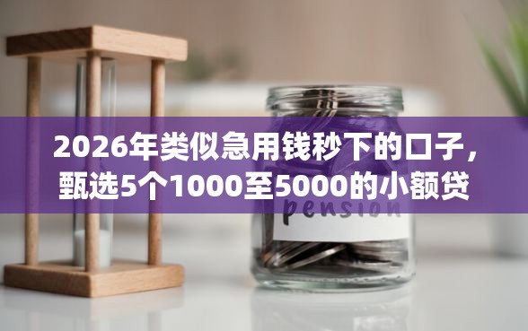 2026年类似急用钱秒下的口子，甄选5个1000至5000的小额贷款app