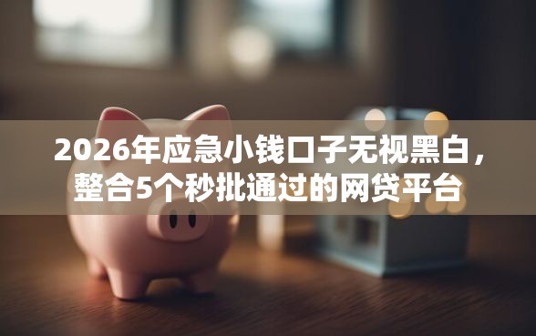 2026年应急小钱口子无视黑白，整合5个秒批通过的网贷平台