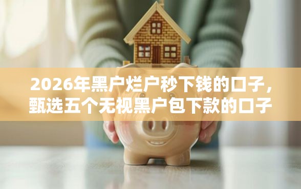 2026年黑户烂户秒下钱的口子，甄选五个无视黑户包下款的口子