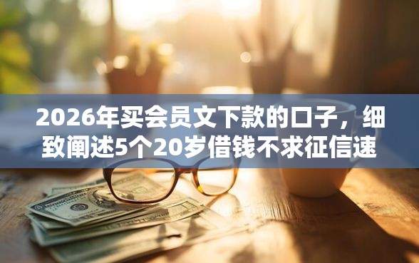2026年买会员文下款的口子，细致阐述5个20岁借钱不求征信速借口子