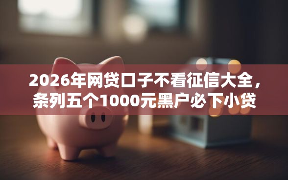 2026年网贷口子不看征信大全,条列五个1000元黑户必下小贷 2026年网贷口子不看征信大全,条列五个1000元黑户必下小贷