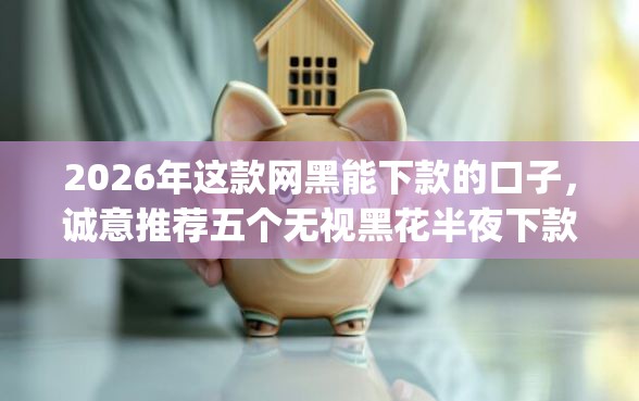 2026年这款网黑能下款的口子，诚意推荐五个无视黑花半夜下款的网贷app