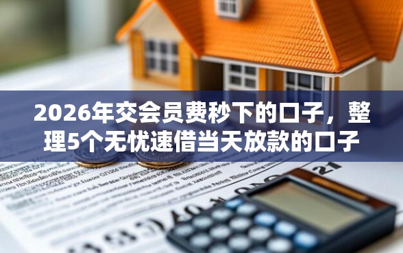 2026年交会员费秒下的口子,整理5个无忧速借当天放款的口子 2026年交会员费秒下的口子,整理5个无忧速借当天放款的口子
