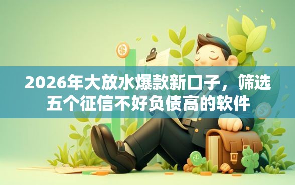 2026年大放水爆款新口子，筛选五个征信不好负债高的软件