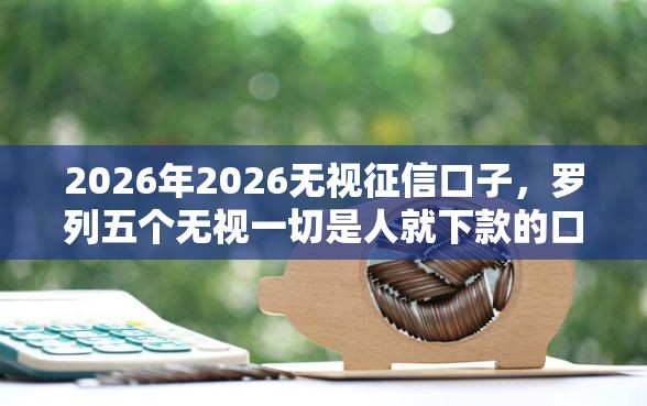 2026年2026无视征信口子，罗列五个无视一切是人就下款的口子