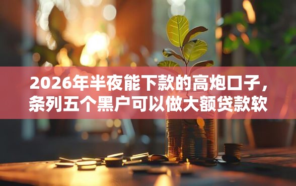 2026年半夜能下款的高炮口子，条列五个黑户可以做大额贷款软件