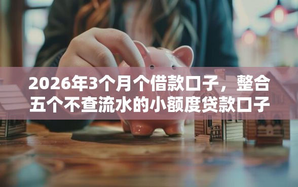 2026年3个月个借款口子，整合五个不查流水的小额度贷款口子