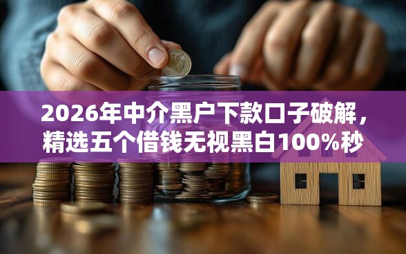 2026年中介黑户下款口子破解，精选五个借钱无视黑白100%秒下口子