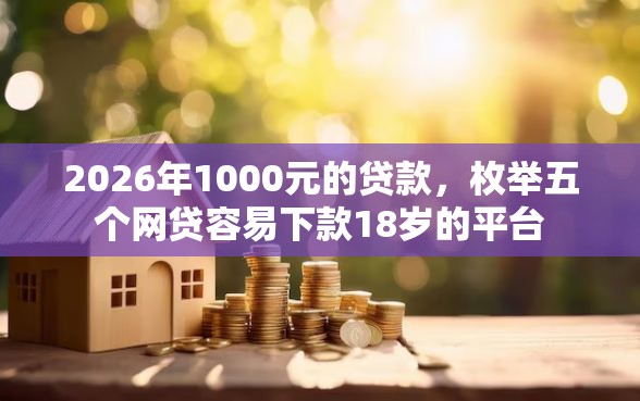 2026年1000元的贷款，枚举五个网贷容易下款18岁的平台
