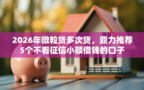 2026年微粒贷多次贷，鼎力推荐5个不看征信小额借钱的口子