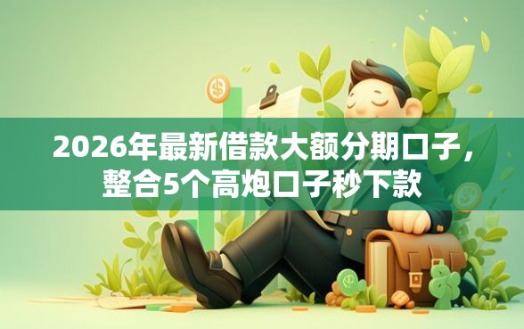 2026年最新借款大额分期口子，整合5个高炮口子秒下款