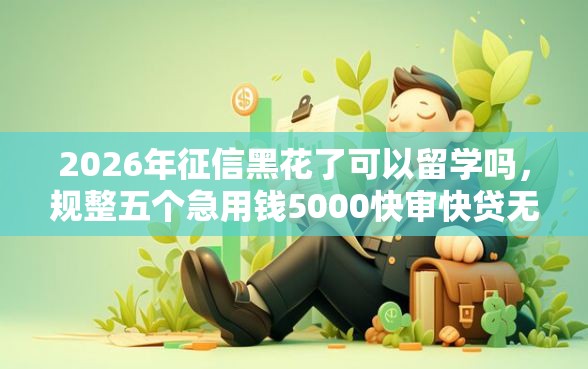 2026年征信黑花了可以留学吗，规整五个急用钱5000快审快贷无需征信口子