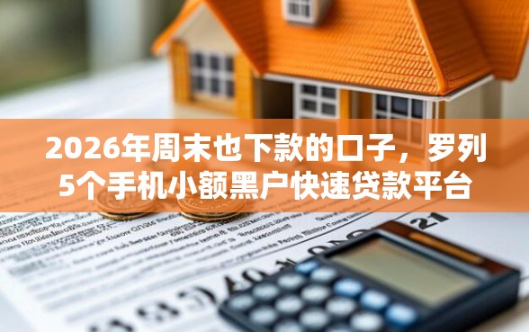 2026年周末也下款的口子，罗列5个手机小额黑户快速贷款平台