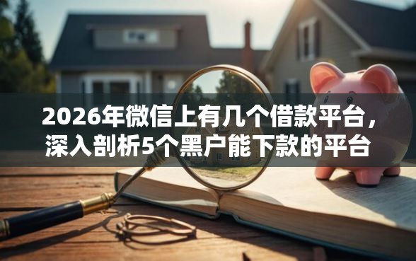 2026年微信上有几个借款平台，深入剖析5个黑户能下款的平台