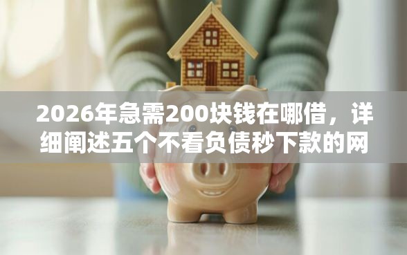 2026年急需200块钱在哪借，详细阐述五个不看负债秒下款的网贷软件