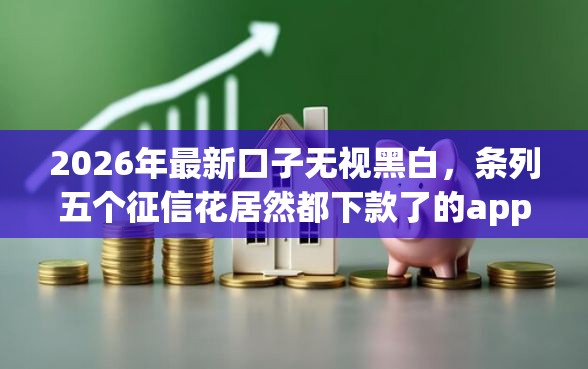 2026年最新口子无视黑白，条列五个征信花居然都下款了的app