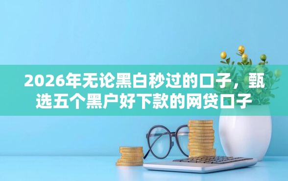 2026年无论黑白秒过的口子，甄选五个黑户好下款的网贷口子