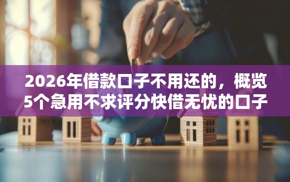 2026年借款口子不用还的，概览5个急用不求评分快借无忧的口子