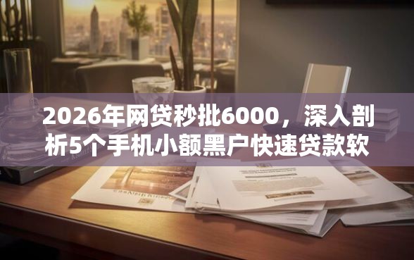 2026年网贷秒批6000，深入剖析5个手机小额黑户快速贷款软件