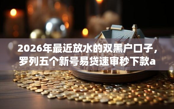 2026年最近放水的双黑户口子，罗列五个新号易贷速审秒下款app