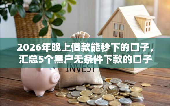 2026年晚上借款能秒下的口子，汇总5个黑户无条件下款的口子
