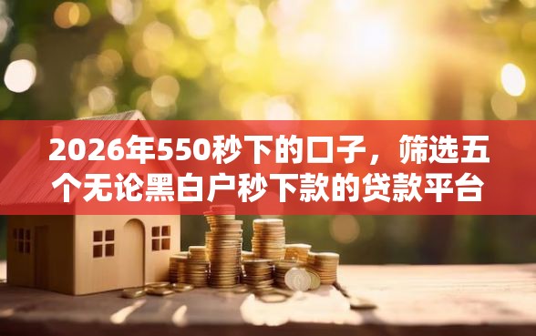 2026年550秒下的口子，筛选五个无论黑白户秒下款的贷款平台