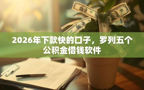 2026年下款快的口子，罗列五个公积金借钱软件