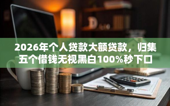 2026年个人贷款大额贷款，归集五个借钱无视黑白100%秒下口子