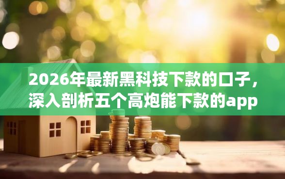 2026年最新黑科技下款的口子，深入剖析五个高炮能下款的app