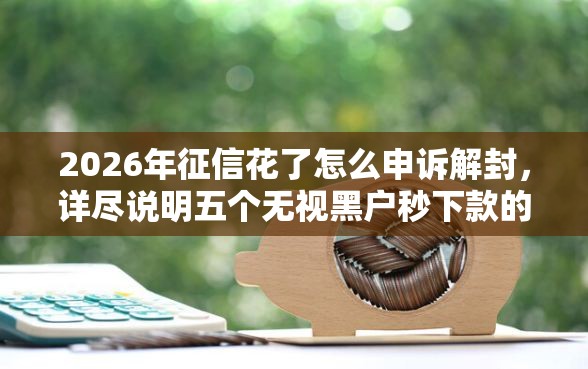2026年征信花了怎么申诉解封，详尽说明五个无视黑户秒下款的口子
