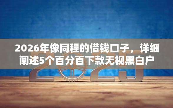 2026年像同程的借钱口子，详细阐述5个百分百下款无视黑白户网贷