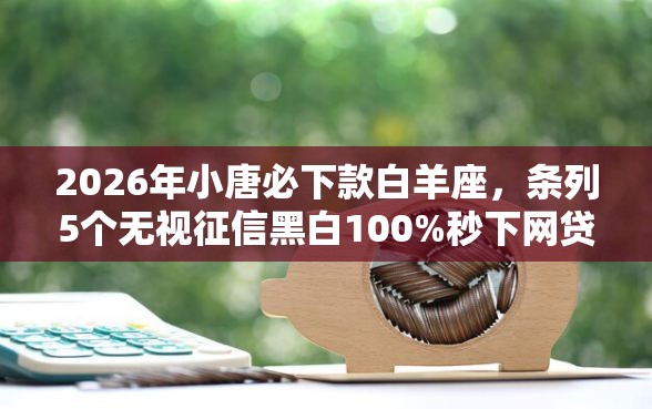 2026年小唐必下款白羊座，条列5个无视征信黑白100%秒下网贷口子