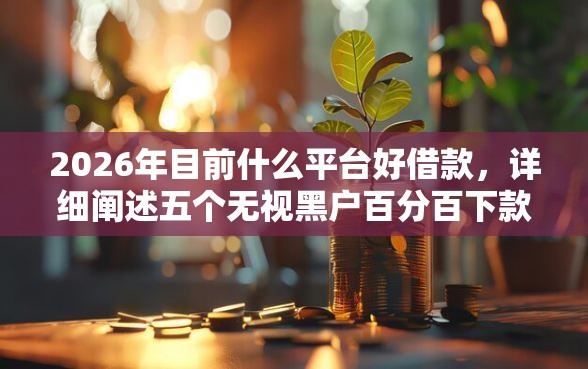 2026年目前什么平台好借款，详细阐述五个无视黑户百分百下款平台