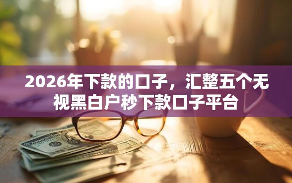 2026年下款的口子，汇整五个无视黑白户秒下款口子平台
