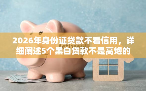 2026年身份证贷款不看信用，详细阐述5个黑白贷款不是高炮的软件