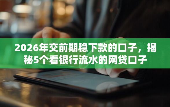 2026年交前期稳下款的口子，揭秘5个看银行流水的网贷口子